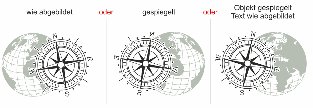 Autofolie Kompass mit Weltkugel