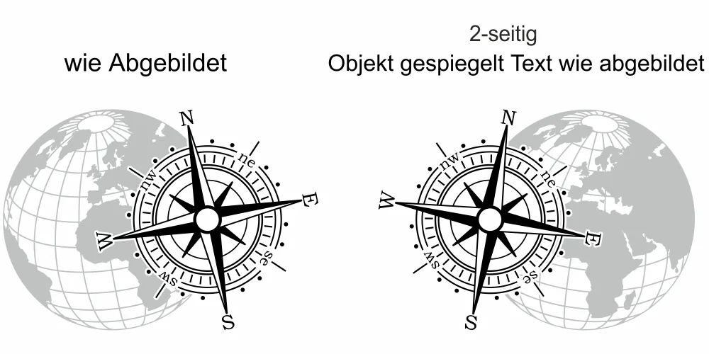 Autofolie Kompass mit Weltkugel