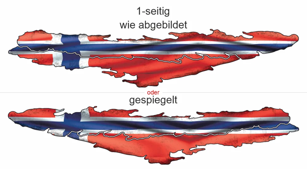 Autosticker Flagge Norwegens - Ansicht Ausrichtung