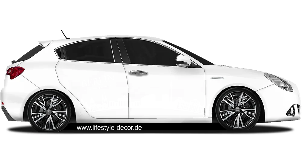 Autoaufkleber Skyline Berlin auf hellem PKW - Ansicht Farbauswahl Autoaufkleber Skyline Berlin auf hellem PKW - Ansicht Farbauswahl