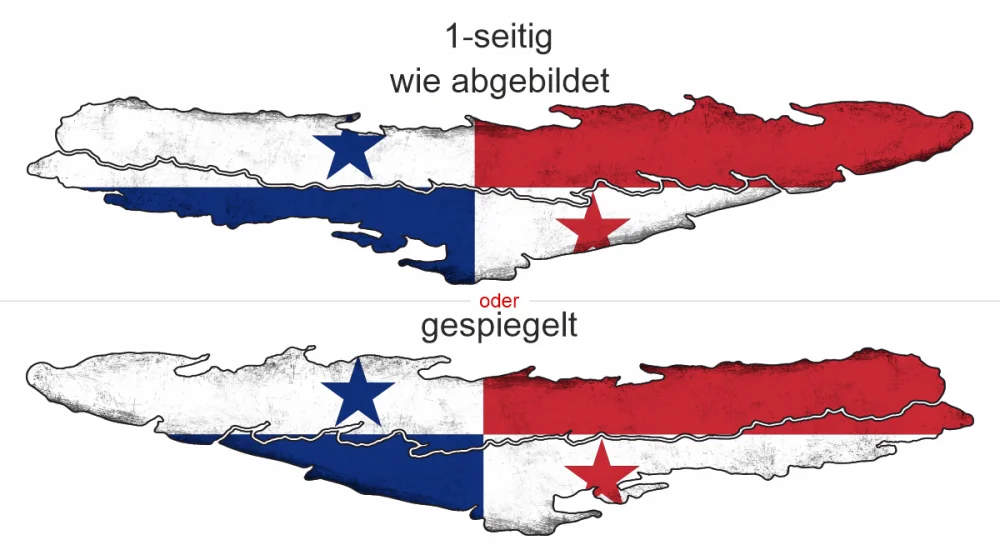 Autoaufkleber mit der Fahne von Panama - Ansicht Ausrichtung