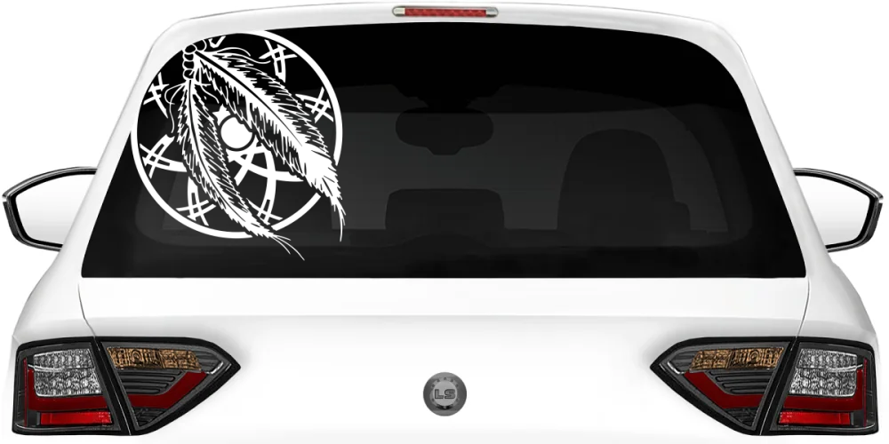 Autoaufkleber mit Traumfänger auf heller Motorhaube - Ansicht Farbauswahl Autoaufkleber mit Traumfänger auf heller Motorhaube - Ansicht Farbauswahl