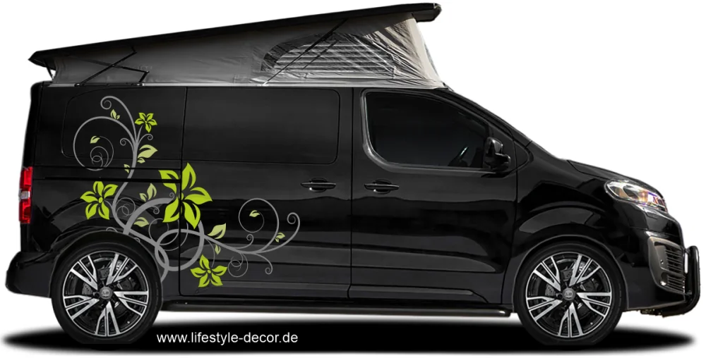 Bunter Auto Aufkleber Stilvolles Ornament auf dunklem Camper Bunter Auto Aufkleber Stilvolles Ornament auf dunklem Camper