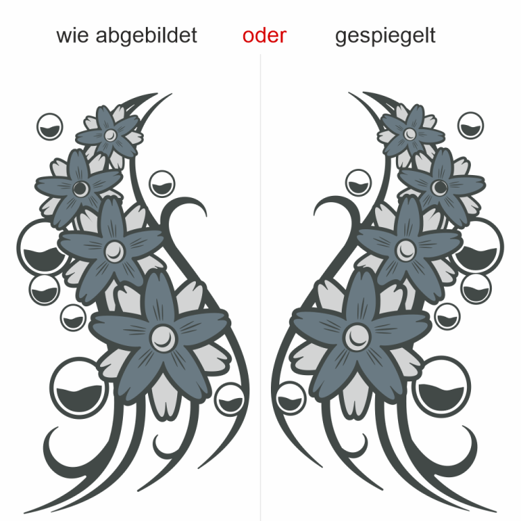 Buntes Möbeltattoo Blütenzauber mit Perlen
