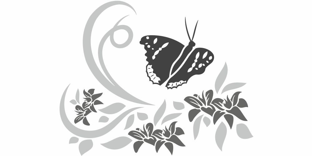 Buntes Möbeltattoo Traumfalter