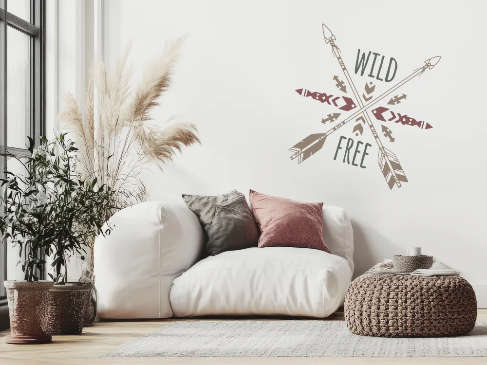 Buntes Wandtattoo mit Boho Motiv