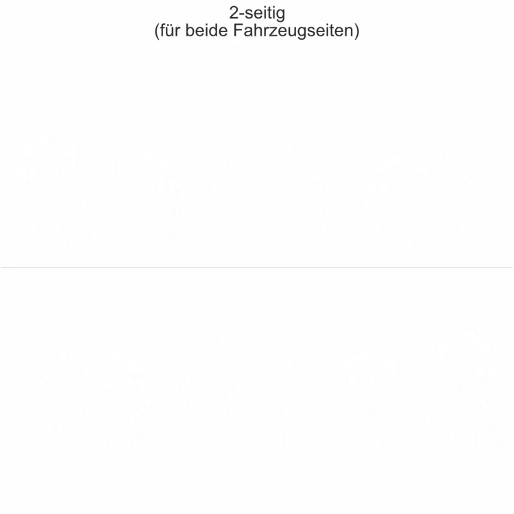 Camping Aufkleber Wildgräser - Ansicht zweiseitig für beide Fahrzeugseiten und Farbauswahl