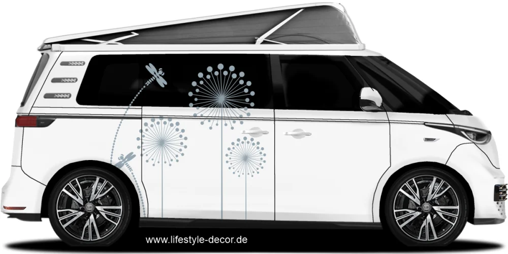 Modernes Pusteblumendesign als Autoaufkleber