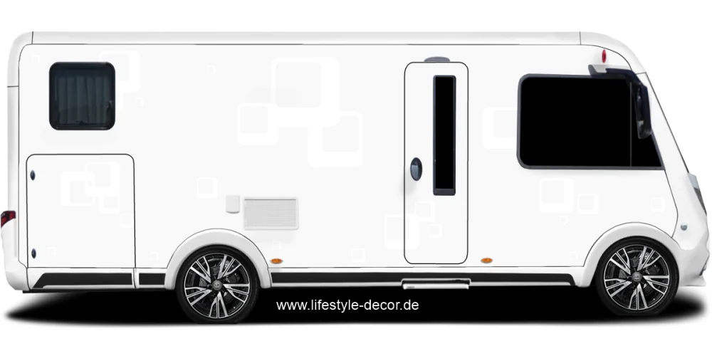 Autoaufkleber Set Retrodesign auf Wohnmobil – Ansicht Farbauswahl