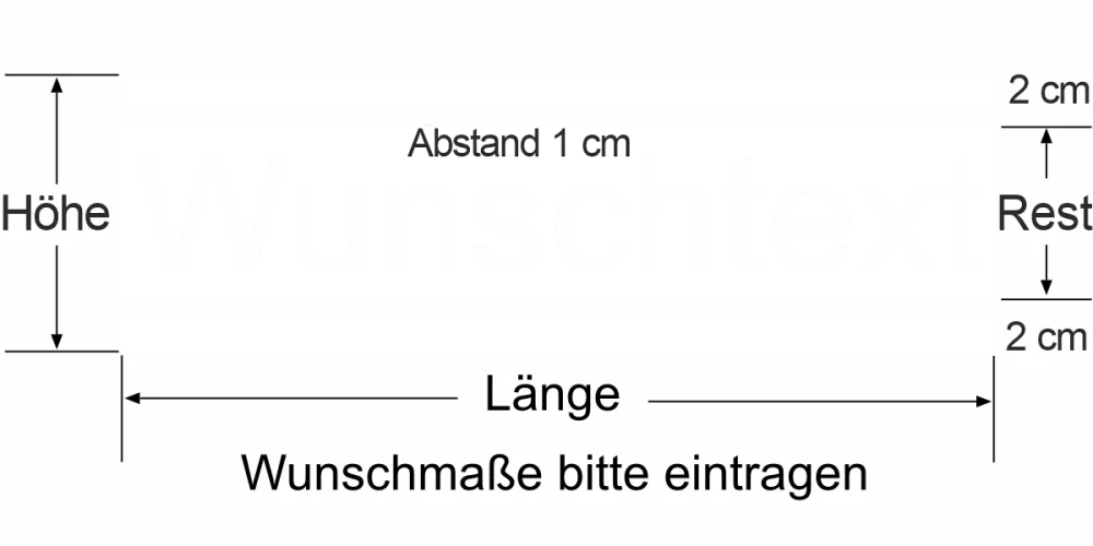Durchlaufschutz Streifendekor mit Wunschtext - Ansicht Farbauswahl