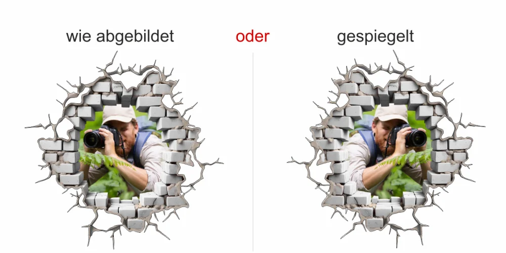 Eigenes Foto als Autofolie Loch in der Mauer - Ansicht Ausrichtung Eigenes Foto als Autofolie Loch in der Mauer - Ansicht Ausrichtung