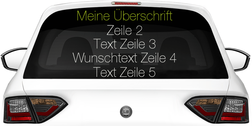 Fahrzeugbeschriftung Textblock | 24 auf Heckscheibe