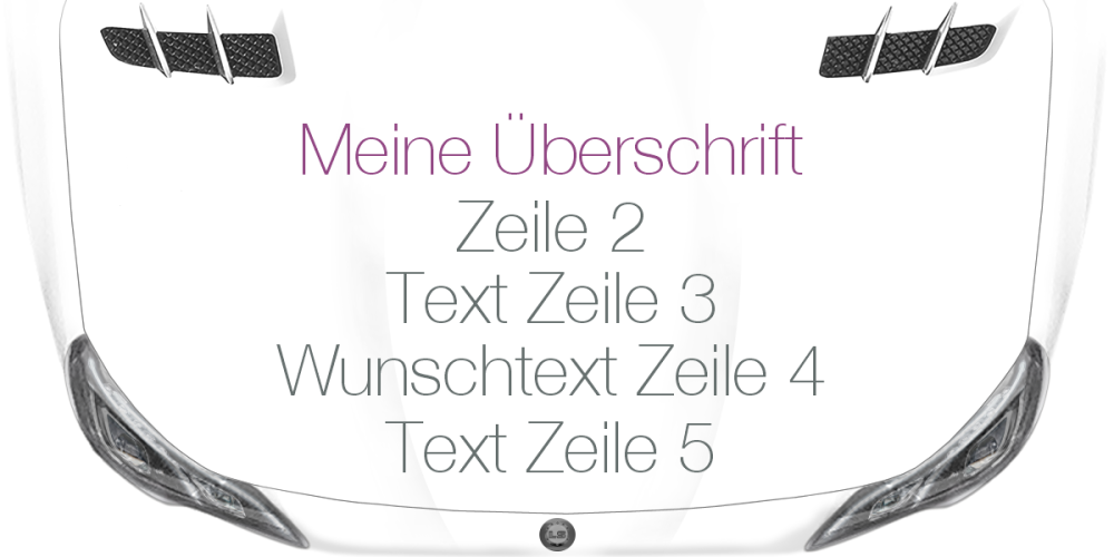 Fahrzeugbeschriftung Textblock | 24 auf Motorhaube