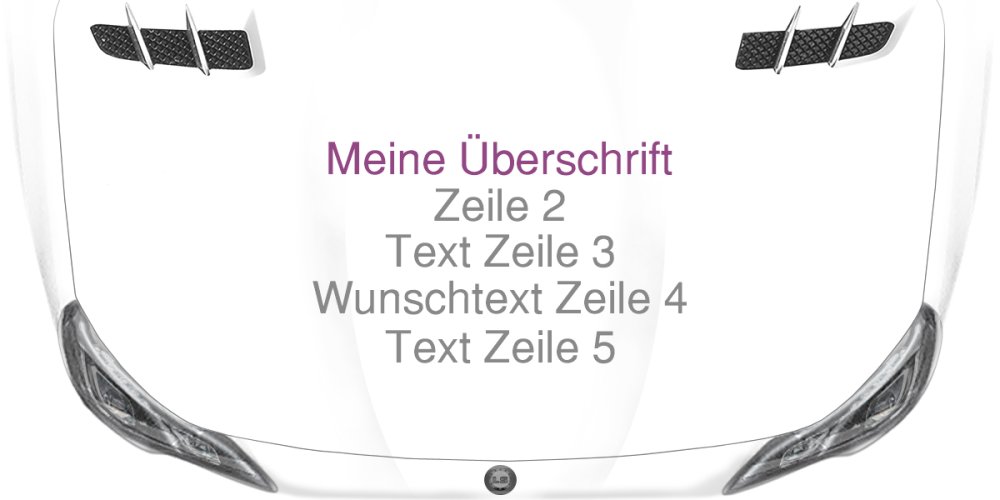 Fahrzeugbeschriftung Textblock | 26 auf Motorhaube