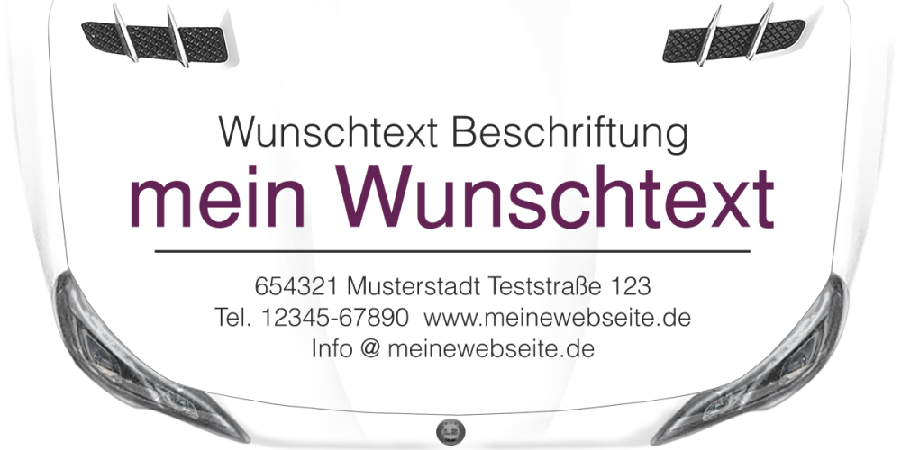 Fahrzeugbeschriftung Textblock | 26a auf Motorhaube