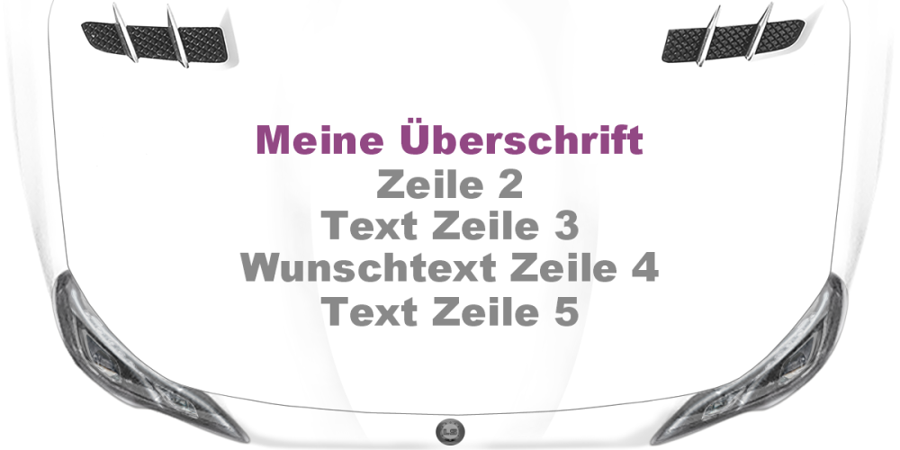 Fahrzeugbeschriftung Textblock | 27 auf Motorhaube