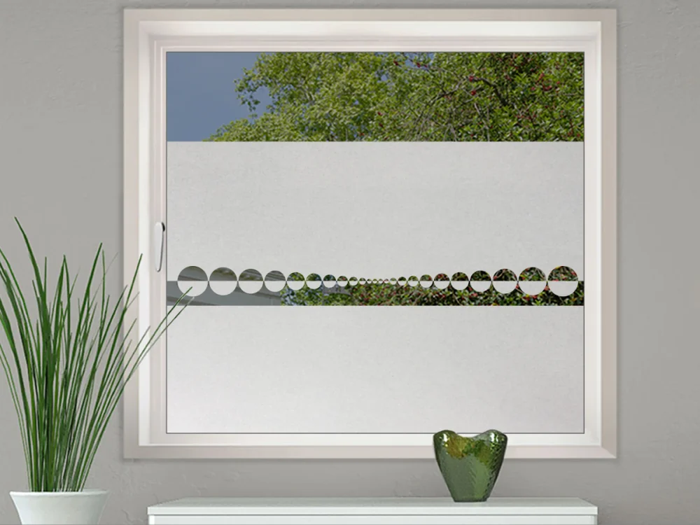 Fensterfolie Kreisdesign auf fenster