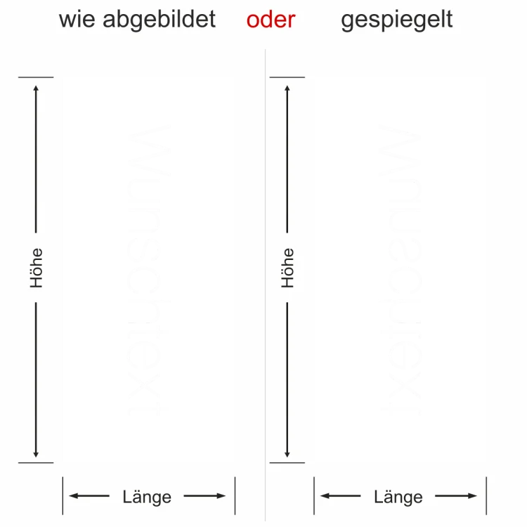 Sichtschutzfolie mit persönlichem Wunschtext