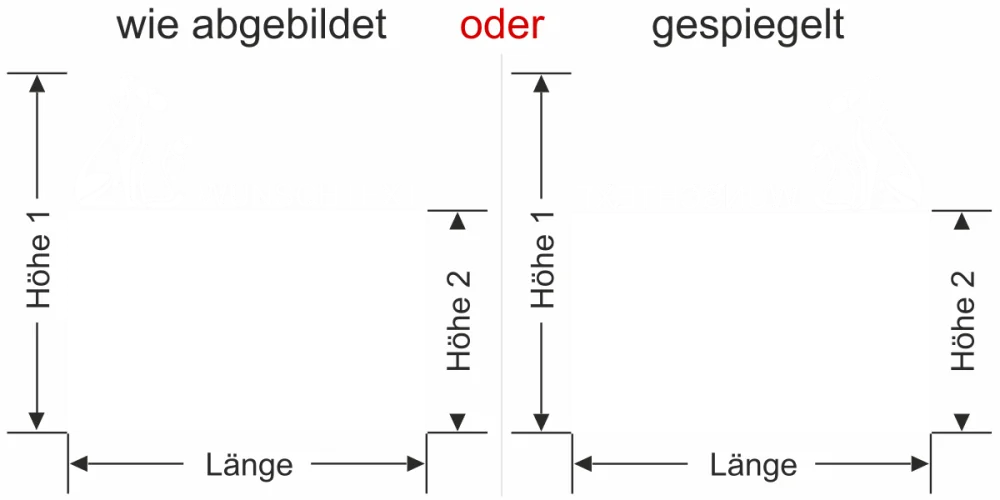 Fensterfolie mit geplotteten Tieren und Wunschtext - Ansicht Ausrichtung mit Farbauswahl Vorschlag 1
