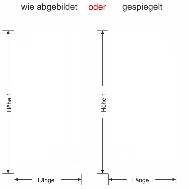 Fensterfolie Modern - Ansicht Farbauswahl, Ausrichtung und Anleitung zur Größenberechnung