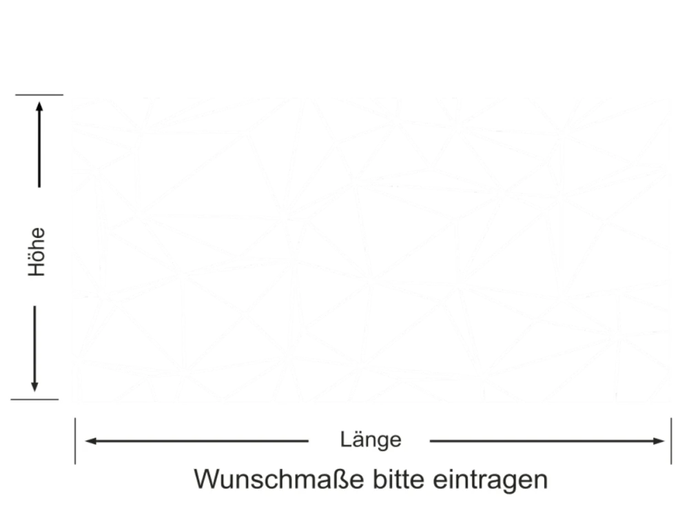 Fensterfolie Polygonnetz - Ansicht Farbauswahl und Anleitung zur Größenberechnung