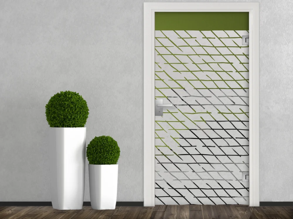 Fensterfolie Schraffur auf Glastür