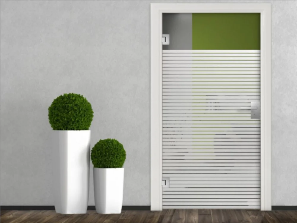 Fensterfolie Streifen 3/0,5 auf Glastür