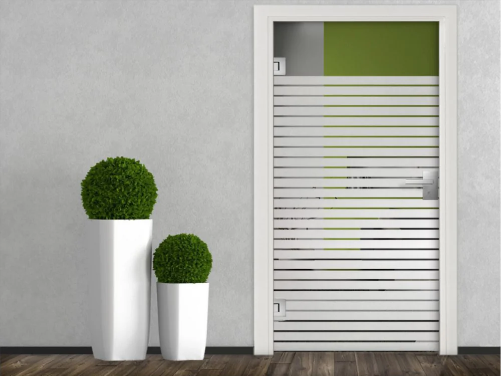 Fensterfolie Streifen 5/1 auf Glastür