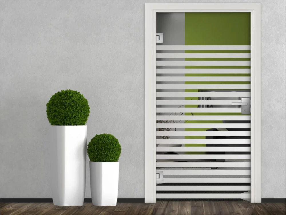 Fensterfolie Streifen 5/3 auf Glastür