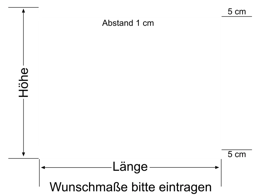 Fensterfolie Zwei Streifen 5/1 - Ansicht Farbauswahl und Anleitung zur Größenberechnung