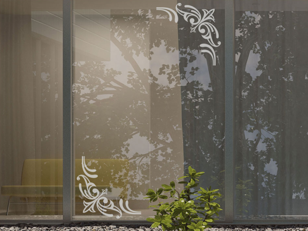 Glasdekor Ecken Lilie