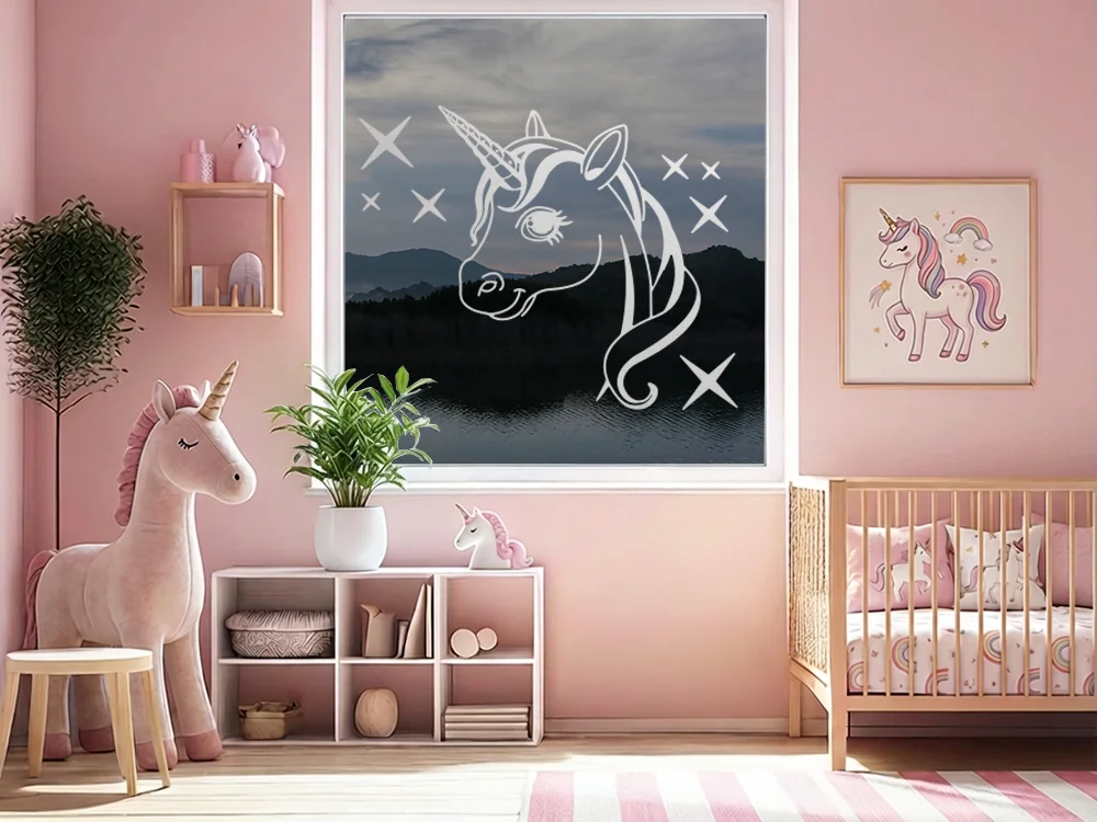 Aufkleber für Glas Einhorn