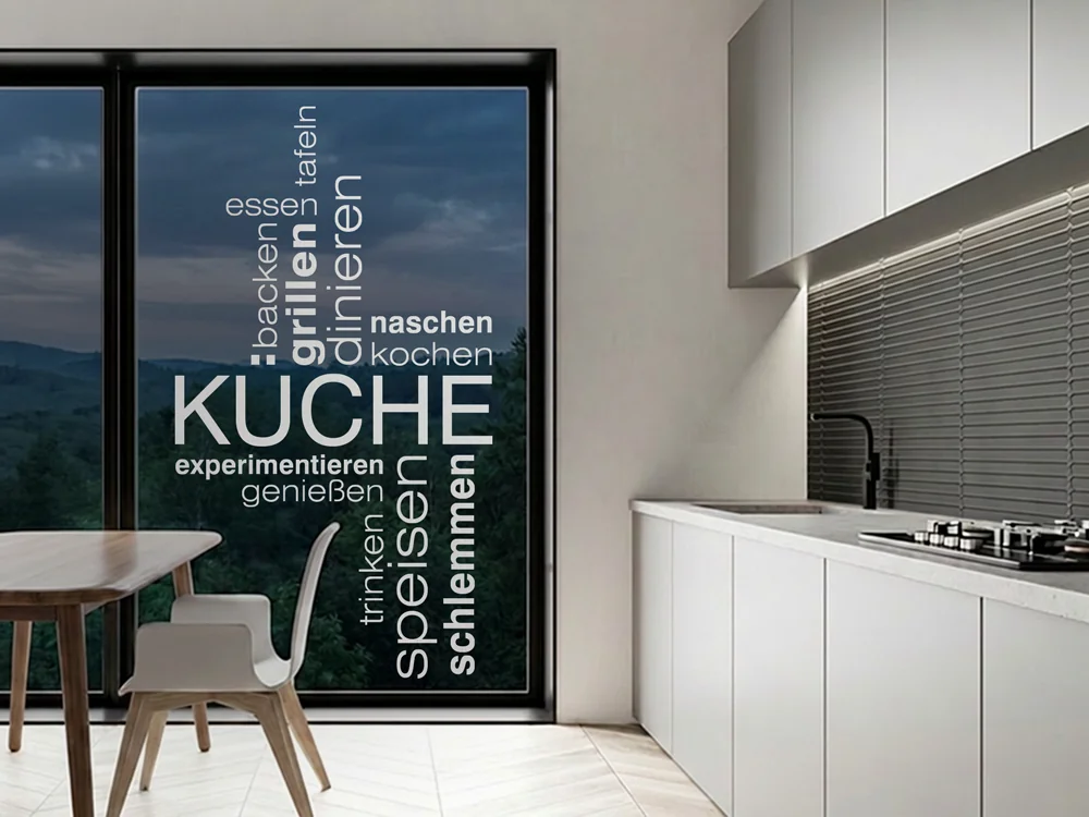 Glastattoo Begriffe Küche
