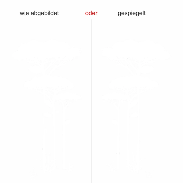 Aufkleber Glas Savannenbaum - Ansicht Ausrichtung und Farbauswahl Aufkleber Glas Savannenbaum - Ansicht Ausrichtung und Farbauswahl