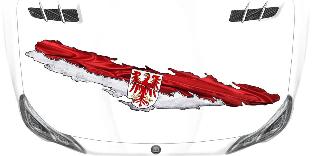 Autoaufkleber Flagge von Brandenburg auf Motorhaube