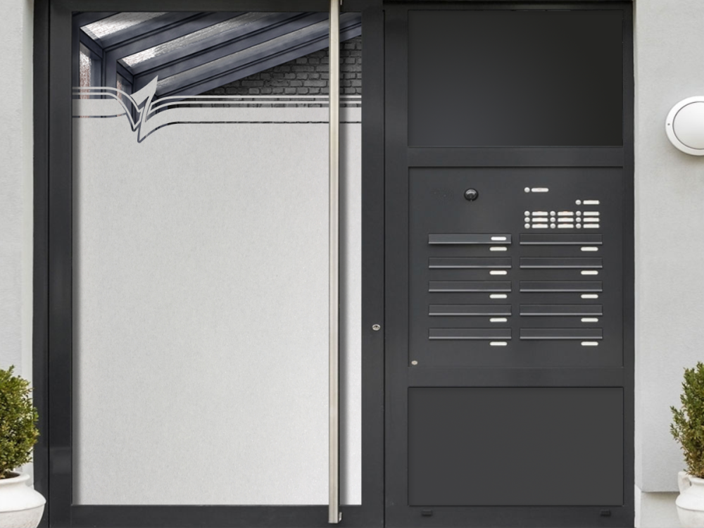 Folie für Fenster Modern Art als Sichtschutz auf Haustür