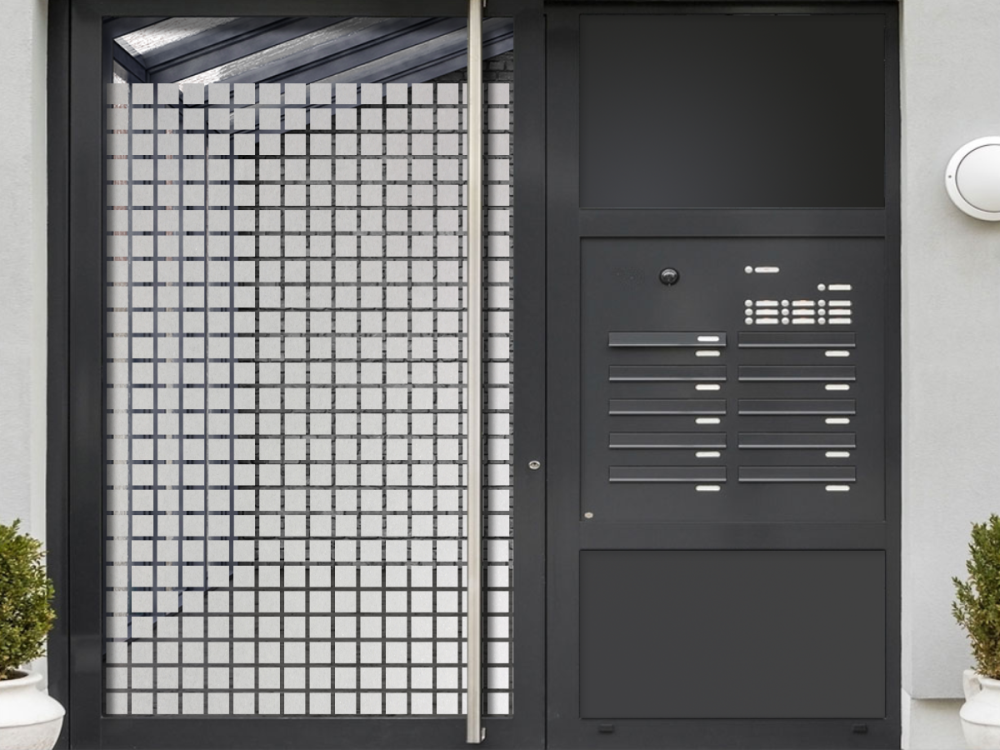 Folie für Fenster Quadrate auf Haustür