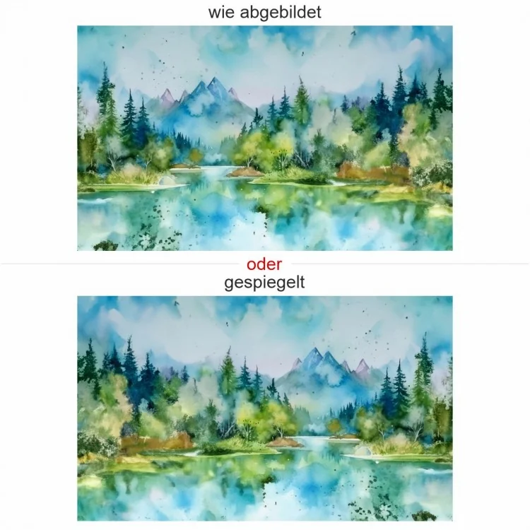Fotofolie Alpenpanorama Aquarell (3 Varianten)