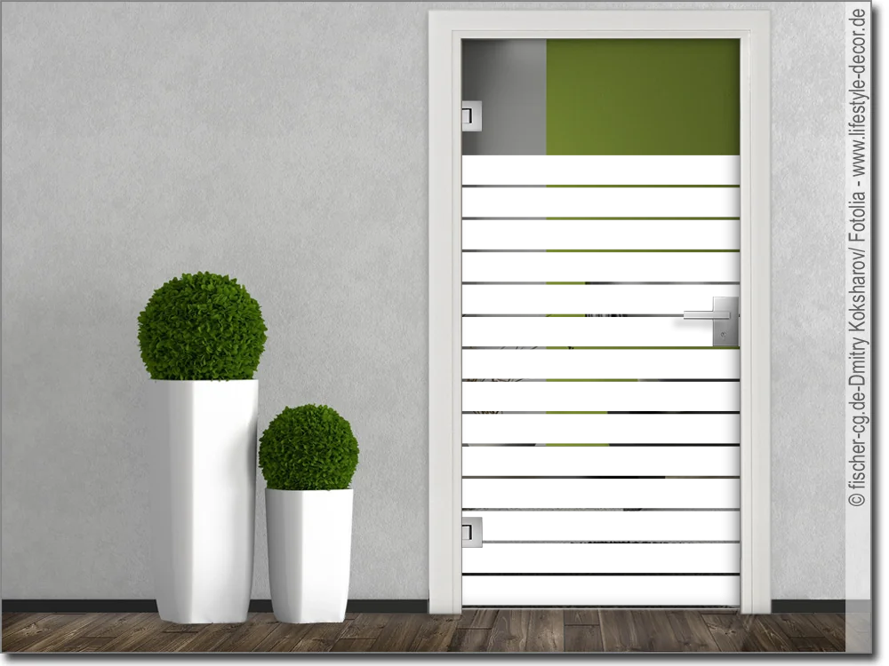 Ganzglastür Glasdekorfolie Streifen 10/1 cm