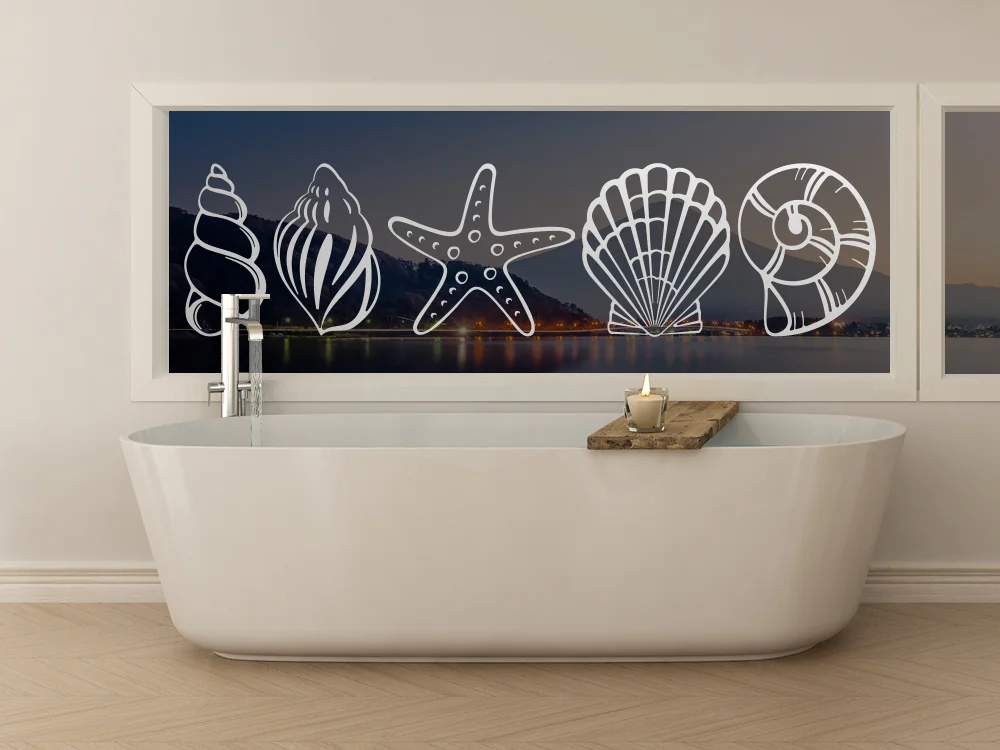 Glasaufkleber Muscheln