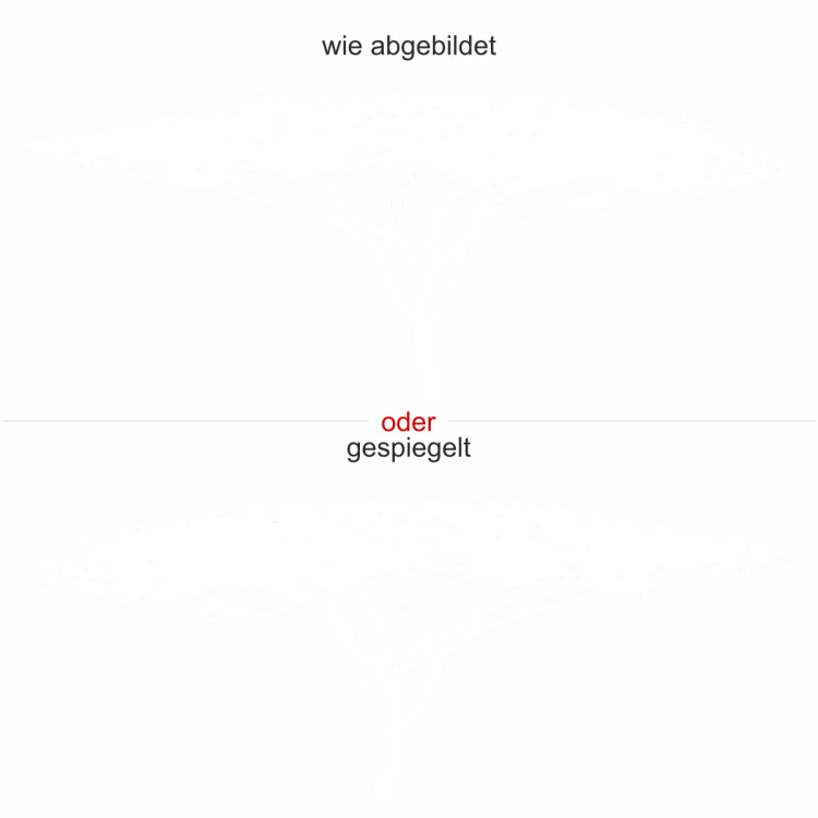 Afrikanischer Savannenbaum als Aufkleber für Glas - Ansicht Ausrichtung und Farbauswahl Afrikanischer Savannenbaum als Aufkleber für Glas - Ansicht Ausrichtung und Farbauswahl