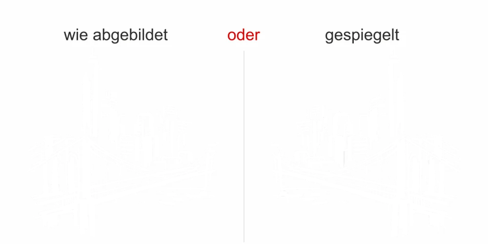 Glasaufkleber Skyline - Ansicht Ausrichtung und Farbauswahl Glasaufkleber Skyline - Ansicht Ausrichtung und Farbauswahl