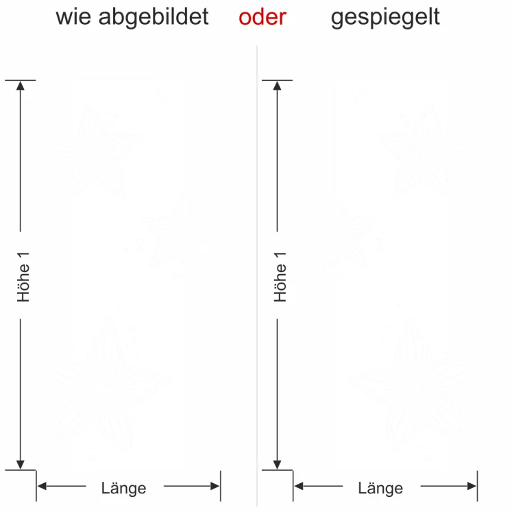 Sichtschutz mit modernen Blumen für das Fenster - Ansicht Ausrichtung und Farbauswahl