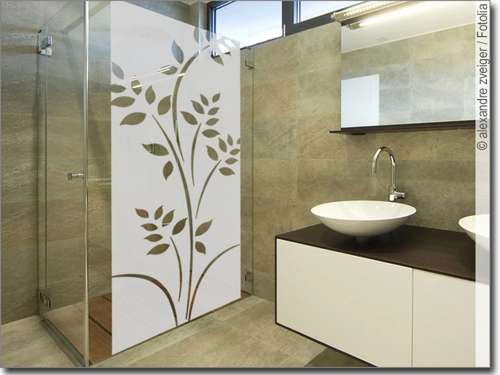 Sichtschutzaufkleber für Fenster mit Pflanzenmotiv