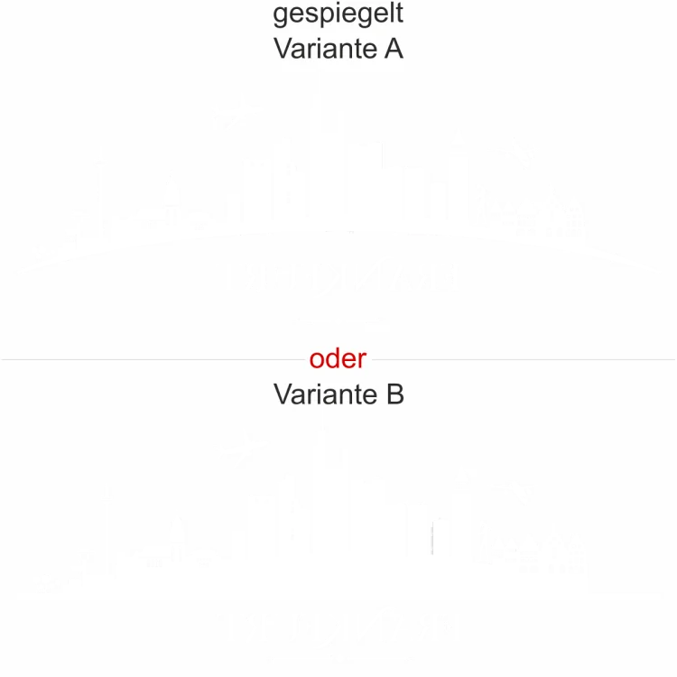 Glasbild Frankfurt - Ansicht Ausrichtung mit Farbauswahl und Variante Glasbild Frankfurt - Ansicht Ausrichtung mit Farbauswahl und Variante