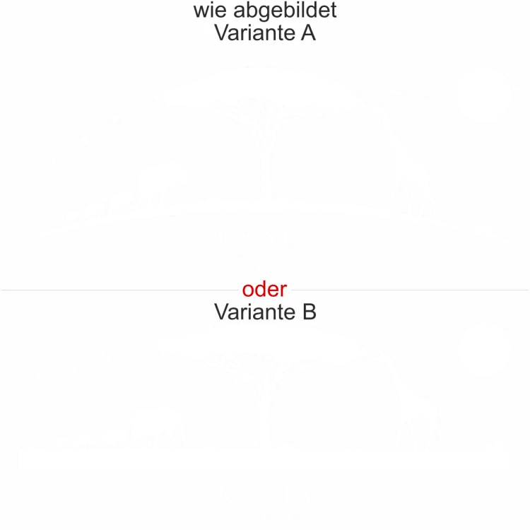 Glasbild Kenia - Ansicht Ausrichtung und Farbauswahl