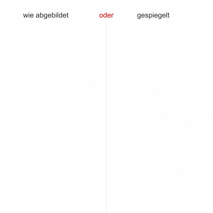 Glasdekor Asia Bambus - Ansicht Ausrichtung und Farbauswahl Glasdekor Asia Bambus - Ansicht Ausrichtung und Farbauswahl