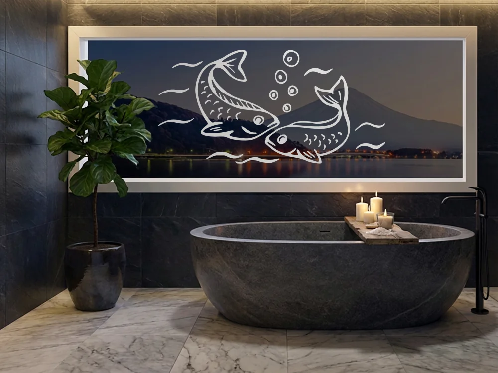 Glasdekorfolie Fischpärchen