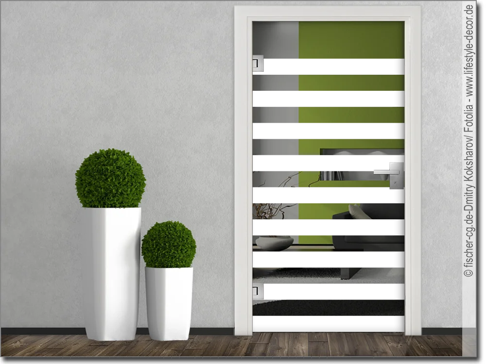 Glasdekorfolie für Türen mit Streifen 10/10 cm
