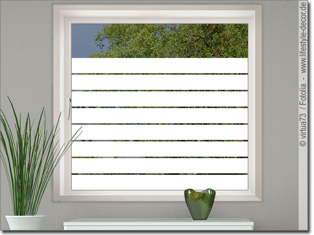 Fensterfolie Streifen, Milchglasfolie Streifen, Sichtschutzfolie Fenster  Motiv